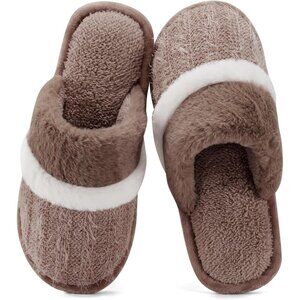 🆕Women's  Coffee Cozy Comfy Memory Foam Slippers Slip-On Indoor House Shoes